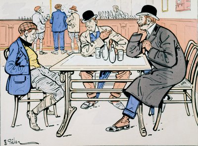 جوكي ومدربون في الحانة ، حوالي 1905 بواسطة إي ثيلم